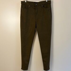 Banana Republic High-Rise Skinny Faux Suede Jeans in Olive